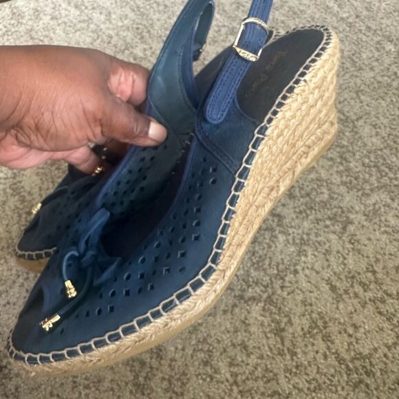 Toni Pons Blue Suede Slingback Espadrille Sandals 41 - Picture 2 of 7